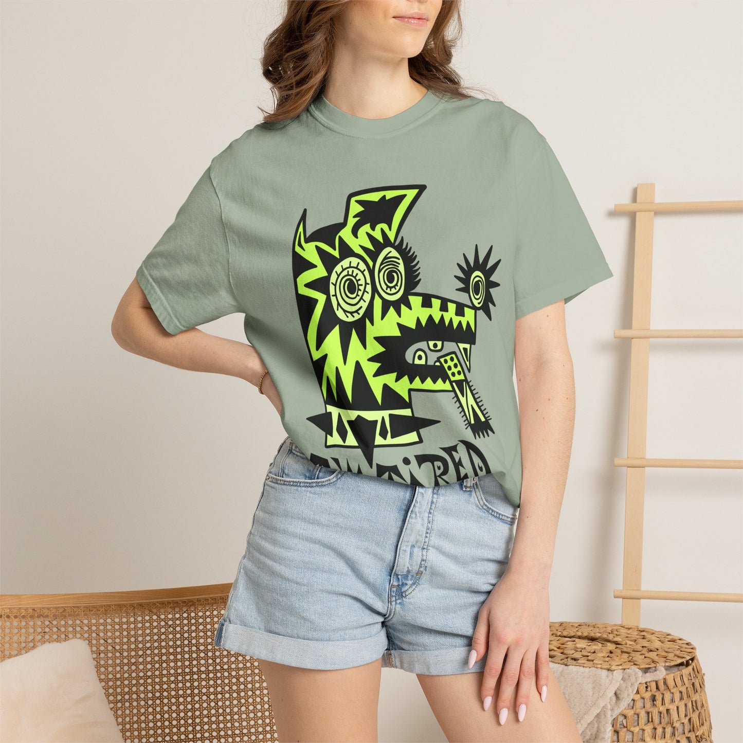 I’m Tired. Neon Tribal Dog T-Shirt Graphic Tee