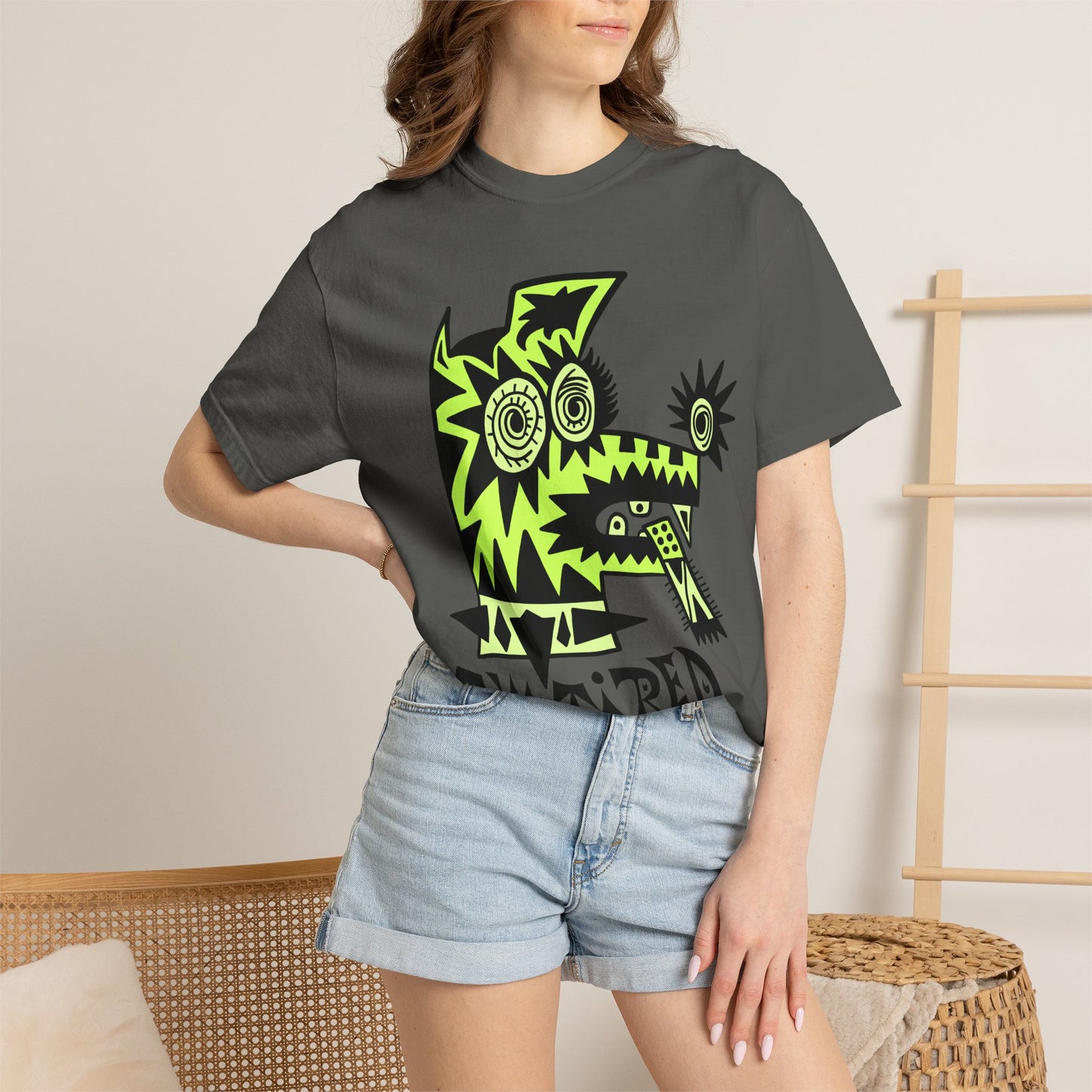 I’m Tired. Neon Tribal Dog T-Shirt Graphic Tee
