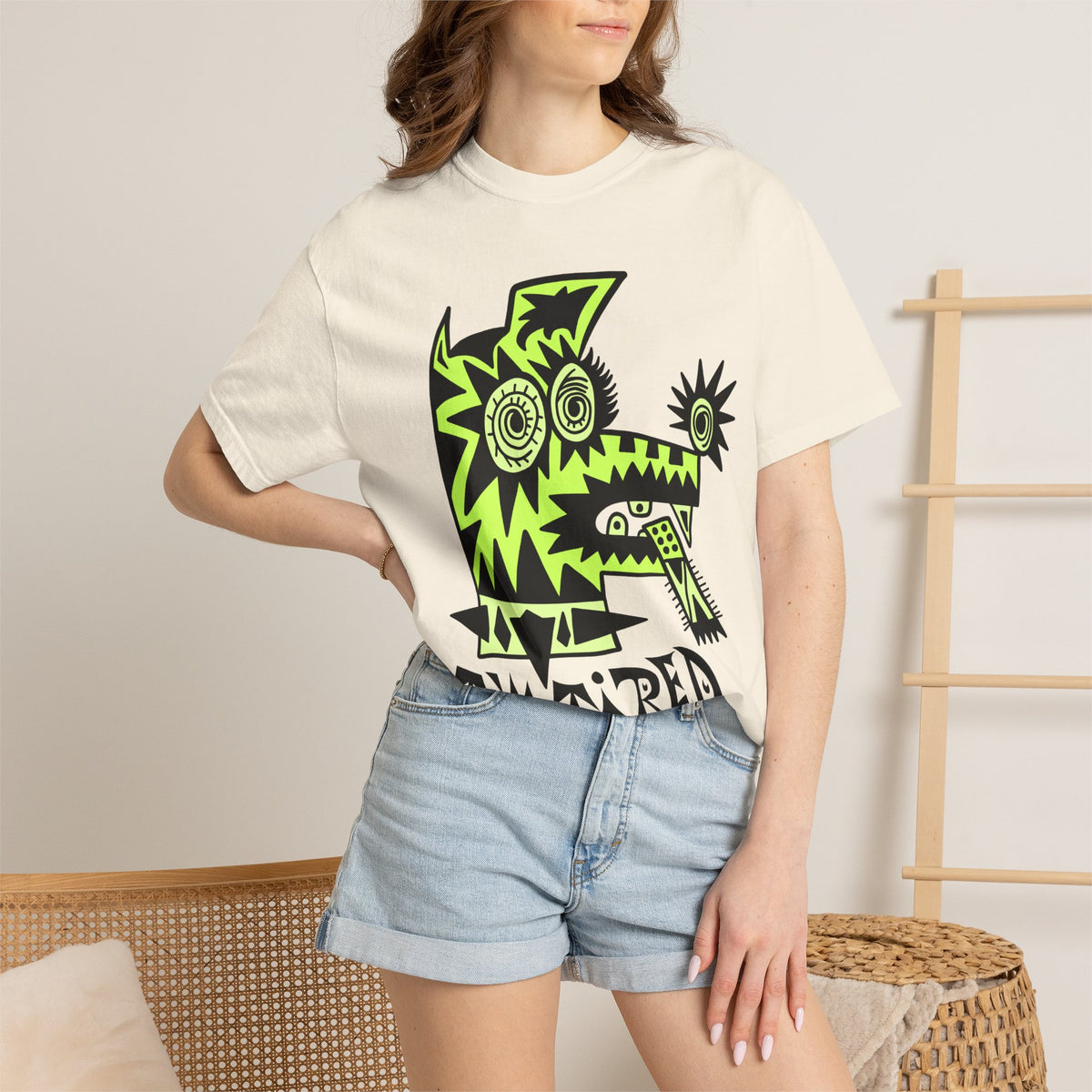 I’m Tired. Neon Tribal Dog T-Shirt Graphic Tee