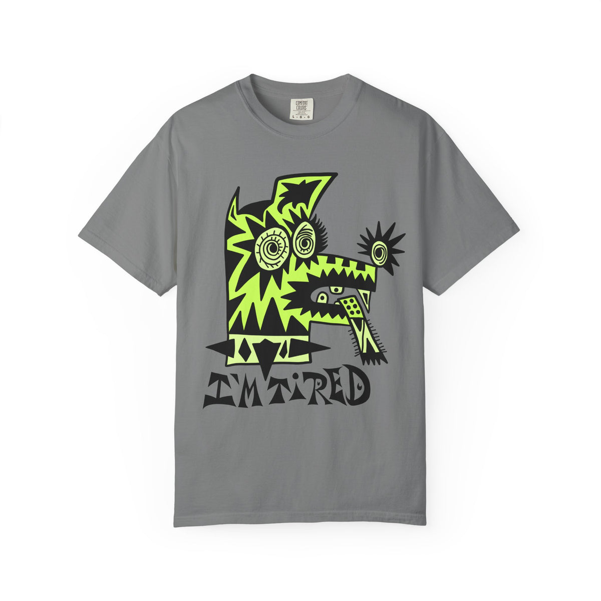 I’m Tired. Neon Tribal Dog T-Shirt Graphic Tee