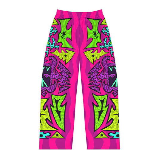 Neon Tribal Lounge Pants — Women’s Psychedelic Pajama Trousers