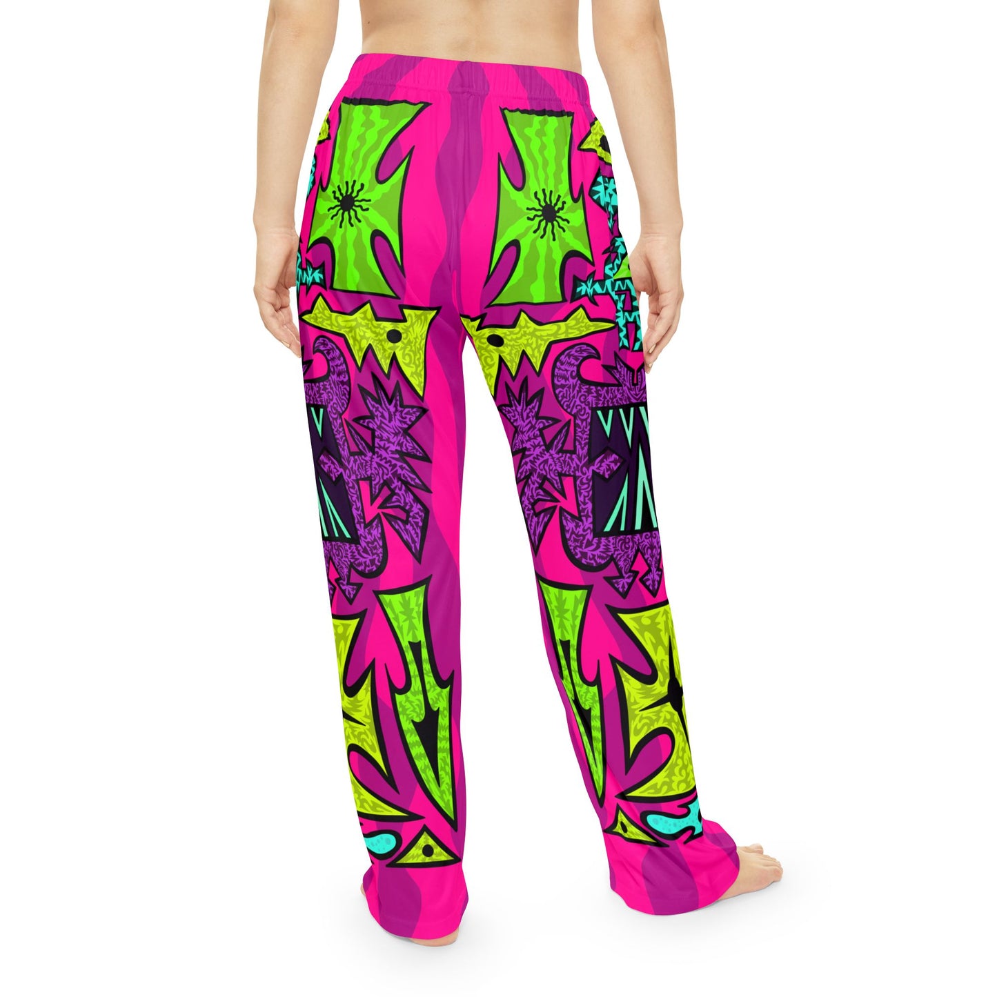 Neon Tribal Lounge Pants — Women’s Psychedelic Pajama Trousers