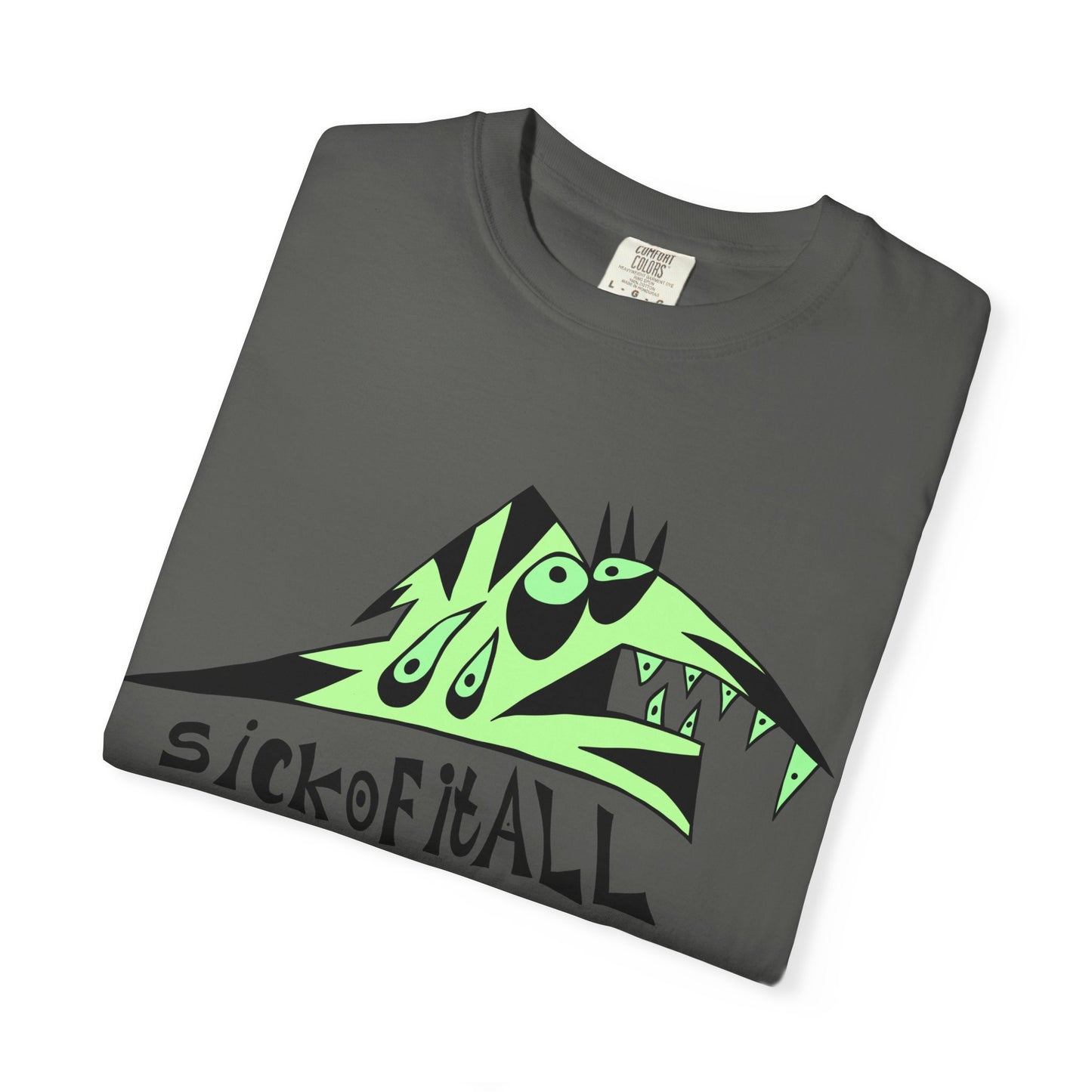 Sick of It ALL Tee — Neon Punk Fishdog Graphic T-Shirt