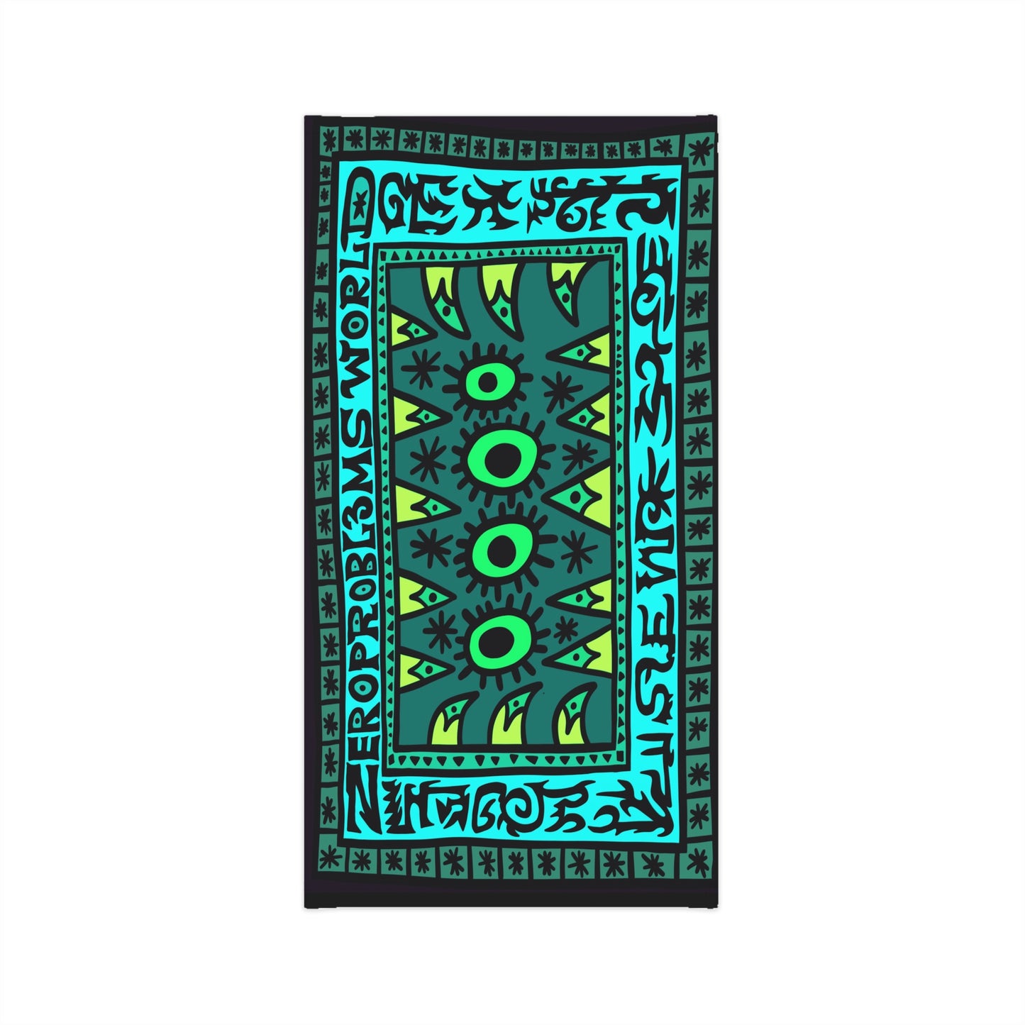 Neon Tribal Eye Neck Gaiter — 'Zero Problems' Midweight Face Cover