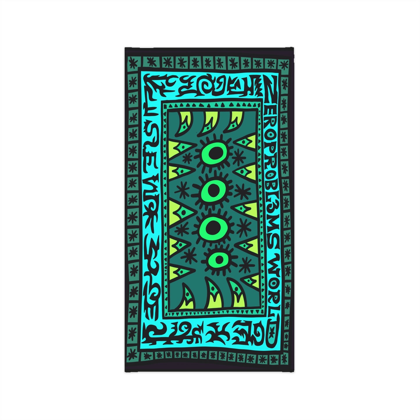 Neon Tribal Eye Neck Gaiter — 'Zero Problems' Midweight Face Cover