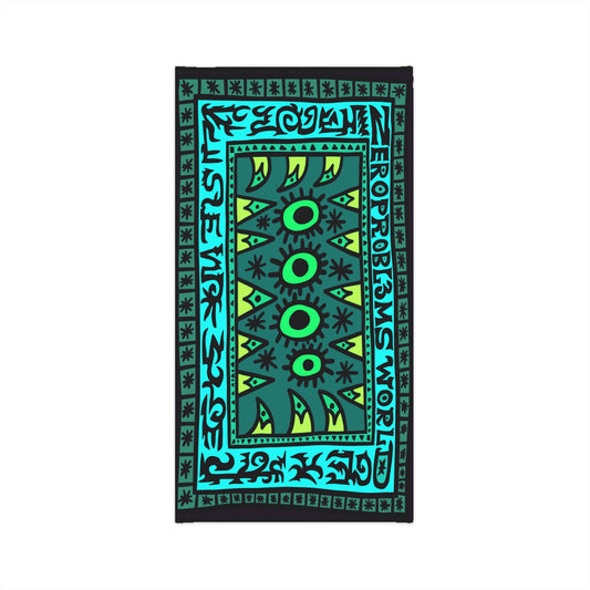 Neon Tribal Eye Neck Gaiter — 'Zero Problems' Midweight Face Cover