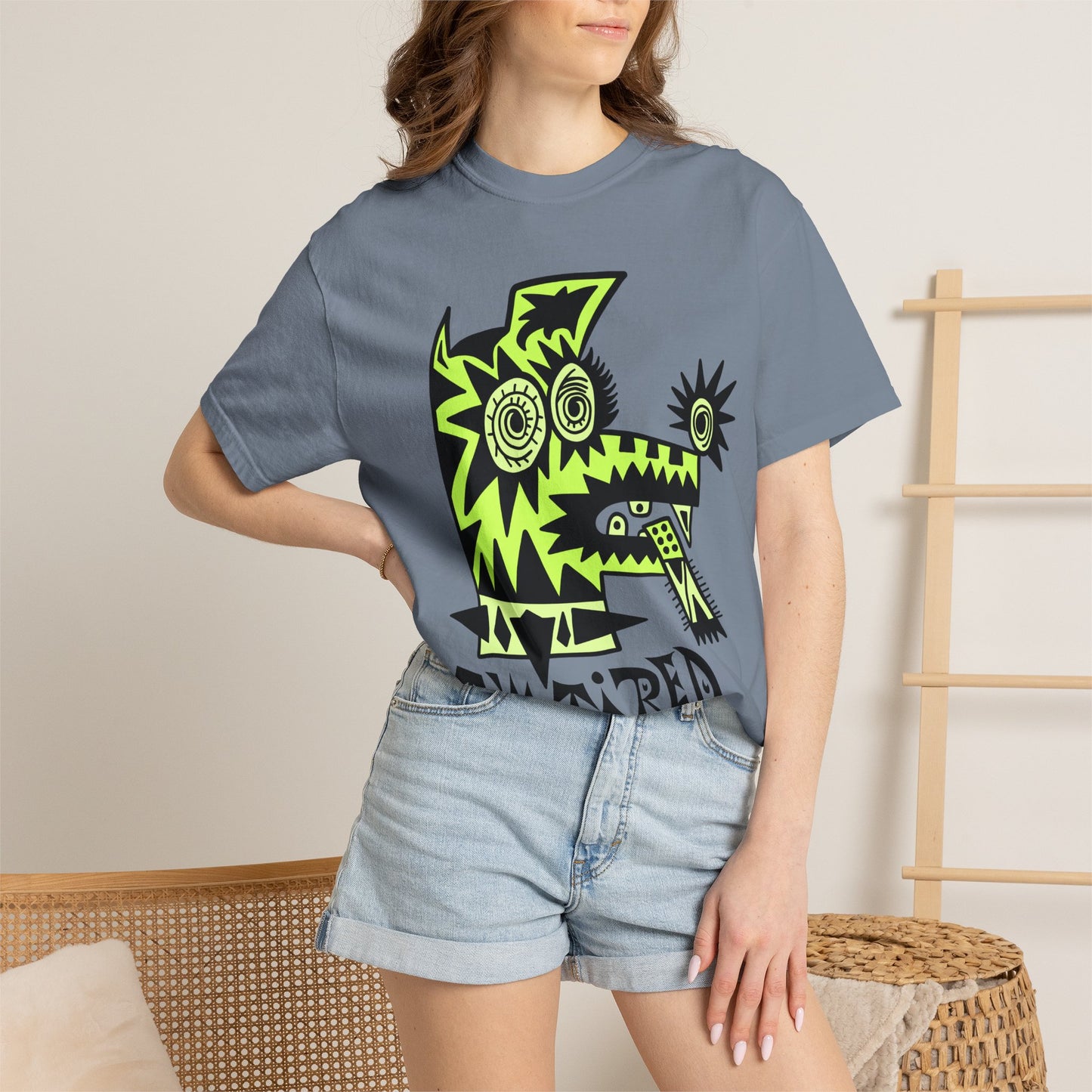 I’m Tired. Neon Tribal Dog T-Shirt Graphic Tee