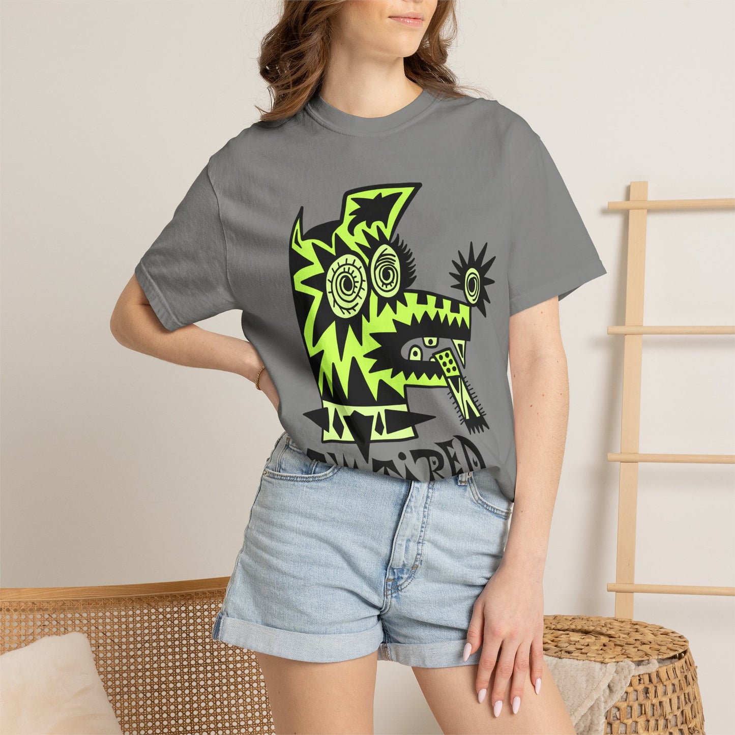 I’m Tired. Neon Tribal Dog T-Shirt Graphic Tee