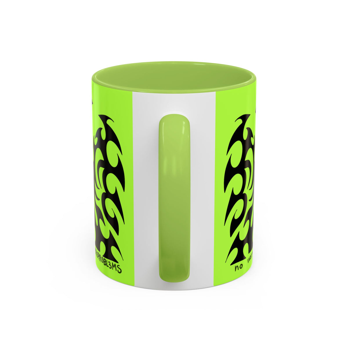 Neon Tribal Tiger Coffee Mug — Bold Green Accent