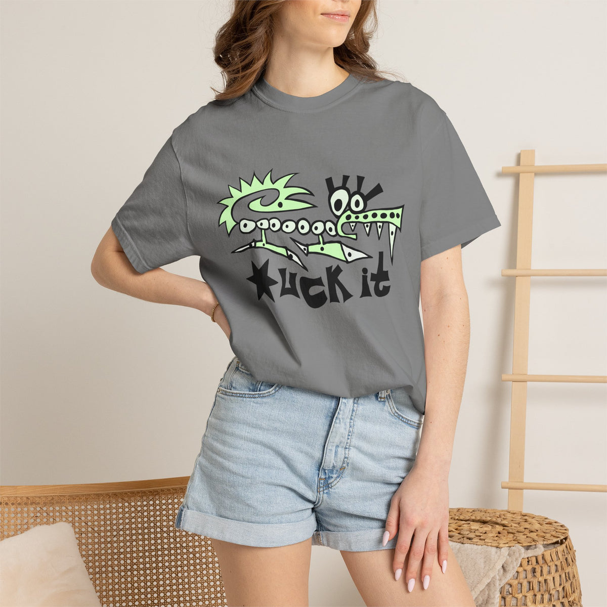 *uck It Croc T-Shirt — Bold Neon Green Streetwear Tee
